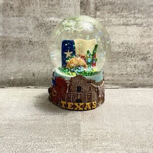 Mini Texas Snow Globe Western Armadillo Cactus State Flag Cowboy Longhorn Bull